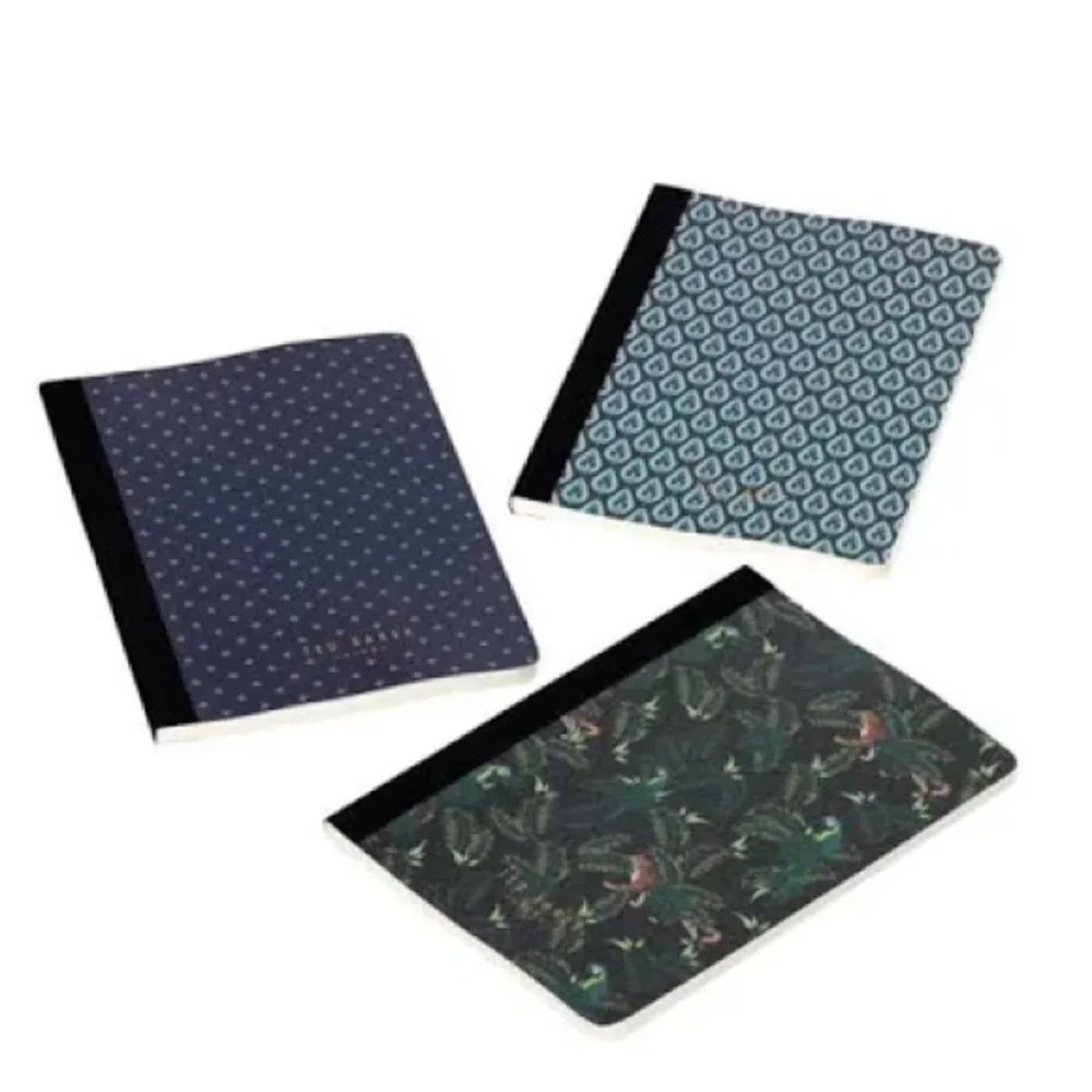 NEW Ted Baker Well NoTed Memo Notebooks Geometric and Jungle Print (Set of 3)